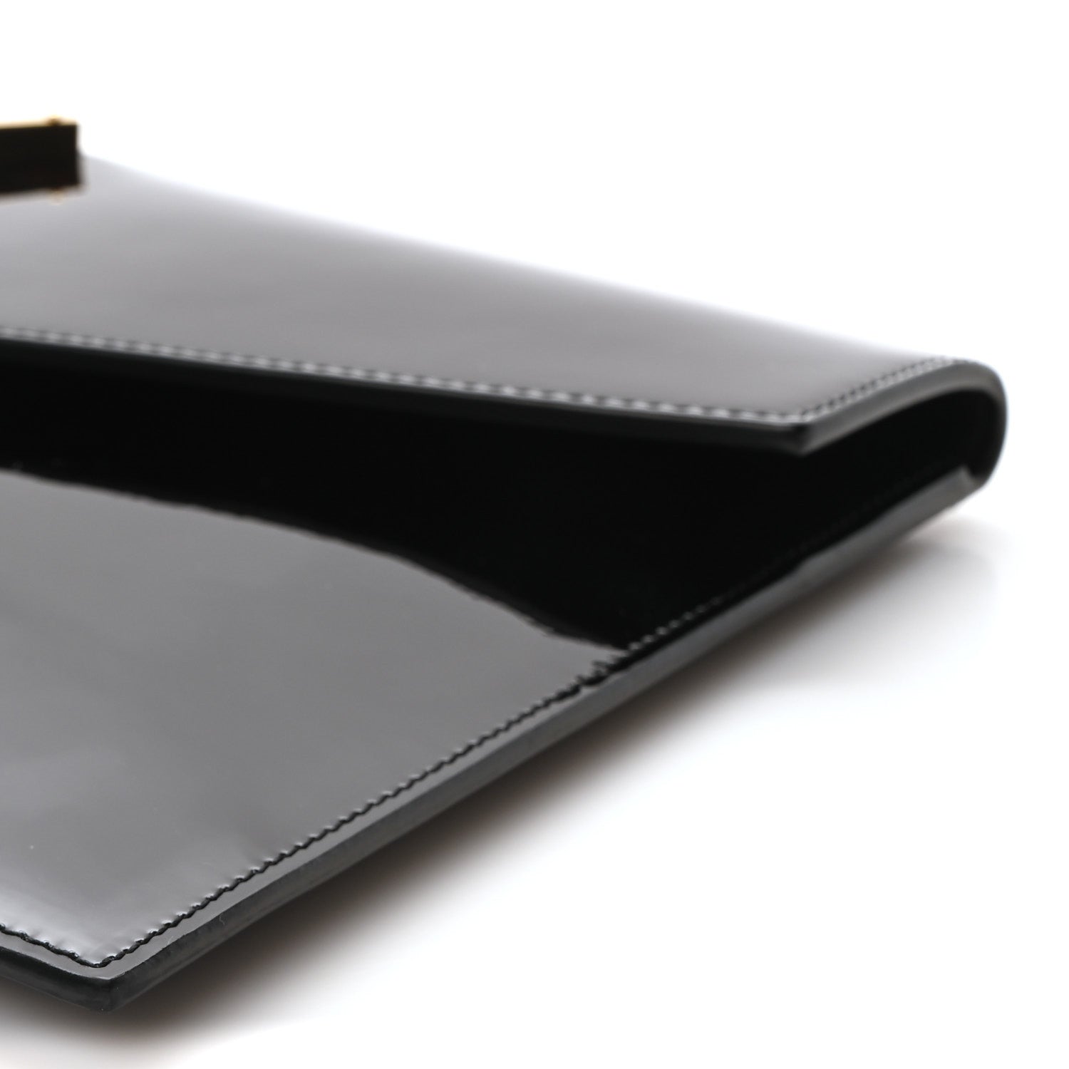 Saint Laurent Patent Calfskin Monogram Uptown Clutch Black 9 of 9