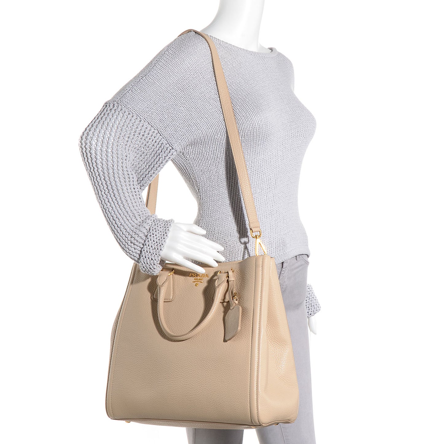 Vitello Daino Shopping Tote Sabbia