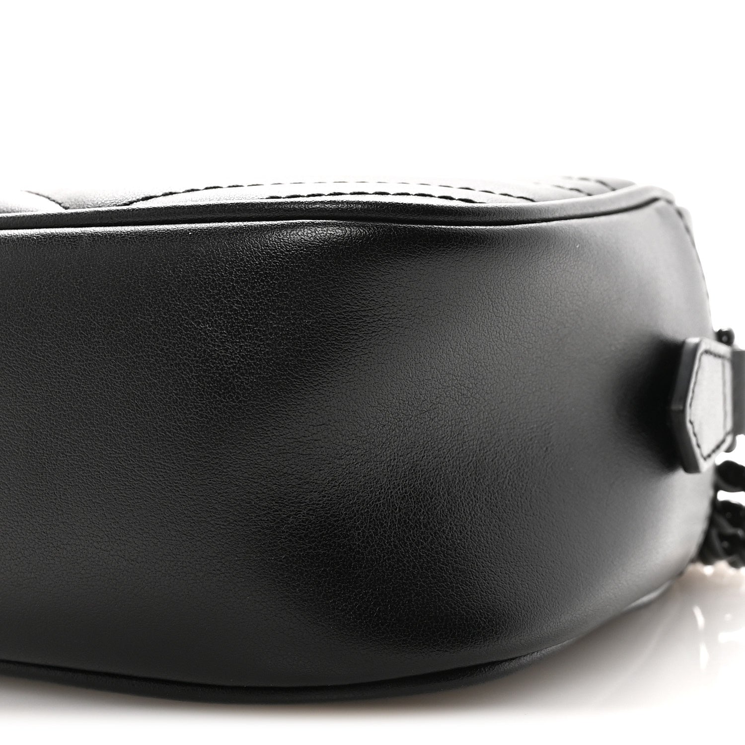 Gucci Calfskin Matelasse Monochrome Small GG Marmont Chain Shoulder Bag Black 9 of 9