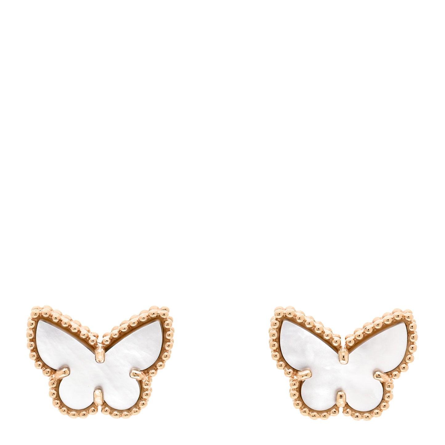 18K Yellow Gold Mother of Pearl Sweet Alhambra Butterfly Earrings