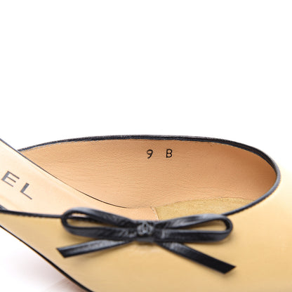 Chanel Lambskin Cap Toe CC Mules 39 Beige Black 10 of 11