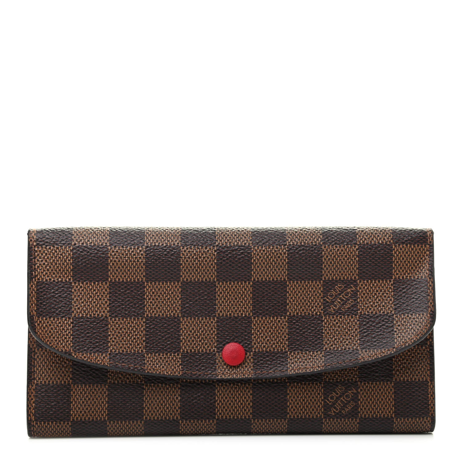 Louis Vuitton Damier Ebene Emilie Wallet Red 1 of 6