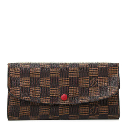 Louis Vuitton Damier Ebene Emilie Wallet Red 1 of 6