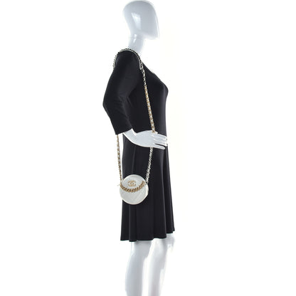 Chanel Goatskin Quilted Chanel 19 Round Clutch With Chain White 2 of 10