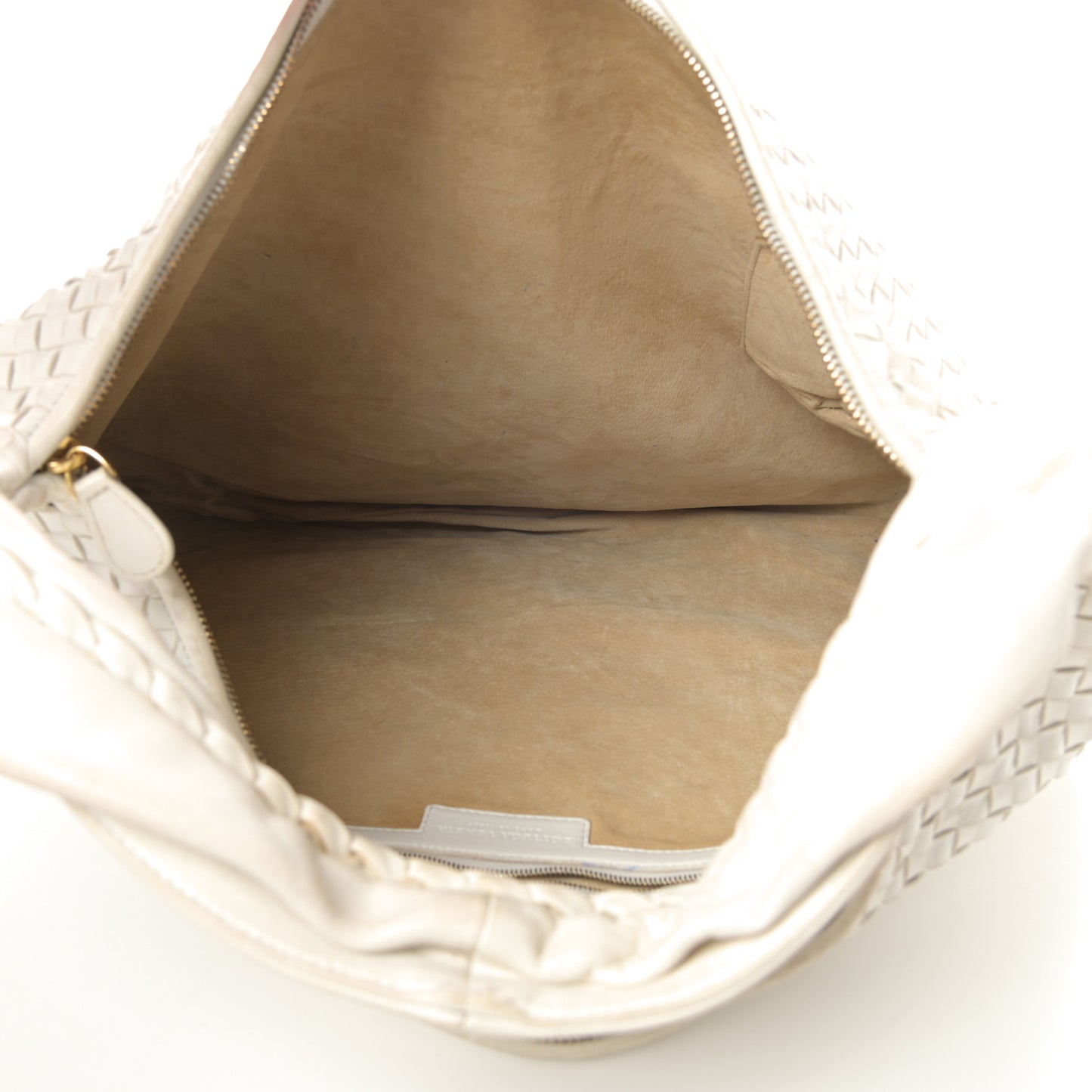 Nappa Intrecciato Maxi Veneta Hobo White