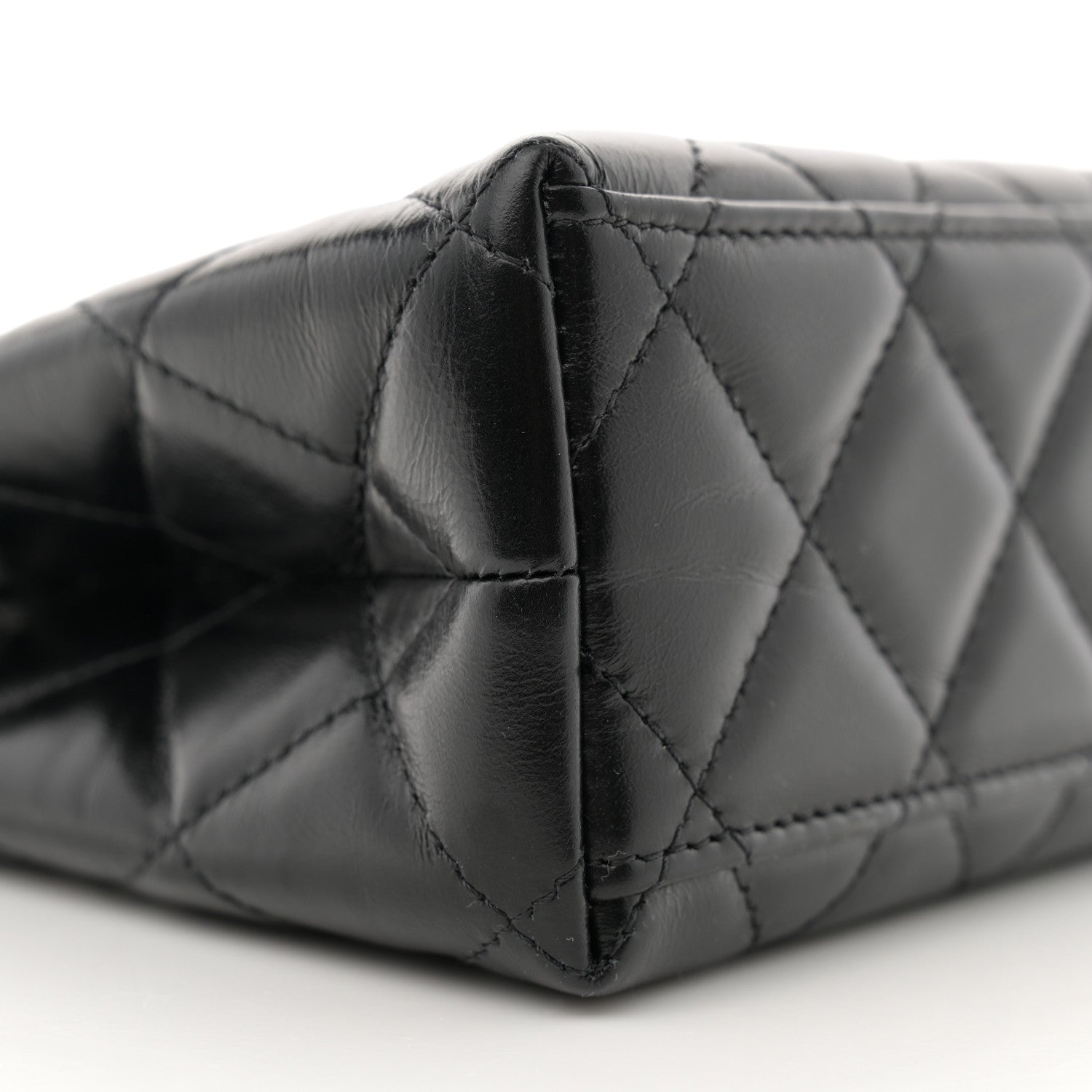 Chanel Shiny Aged Calfskin Quilted Nano Kelly Shopper Black 9 of 11