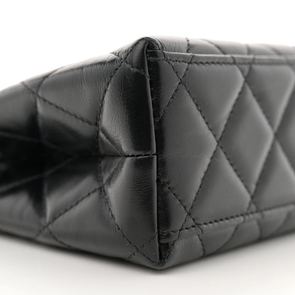 Chanel Shiny Aged Calfskin Quilted Nano Kelly Shopper Black 9 of 11