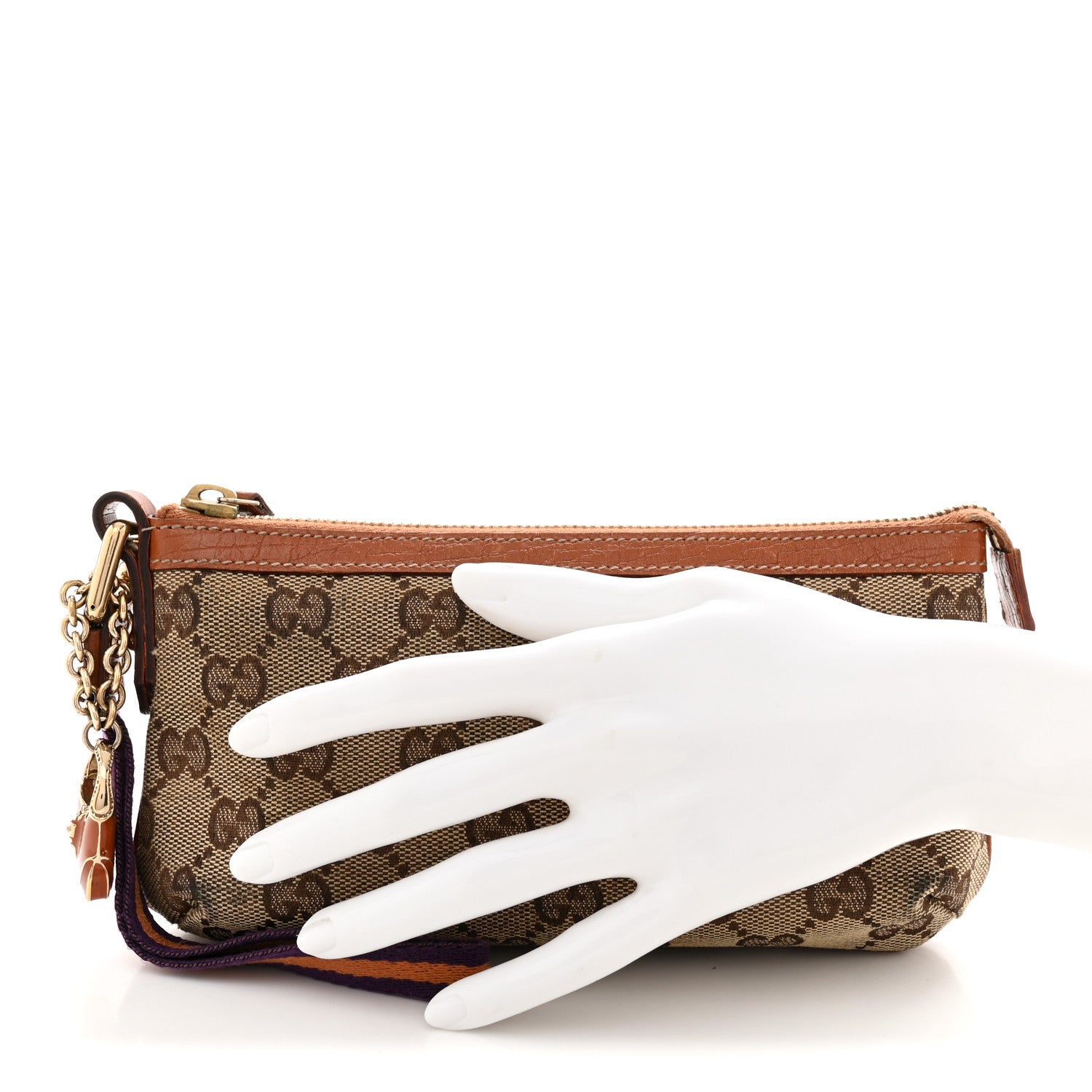 Gucci Monogram Jolicoeur Wristlet Light Brown 2 of 8