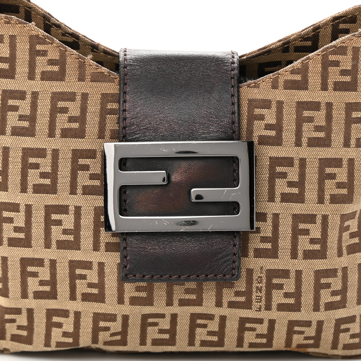 Fendi Zucchino Vitello Hobo Beige Black 8 of 23