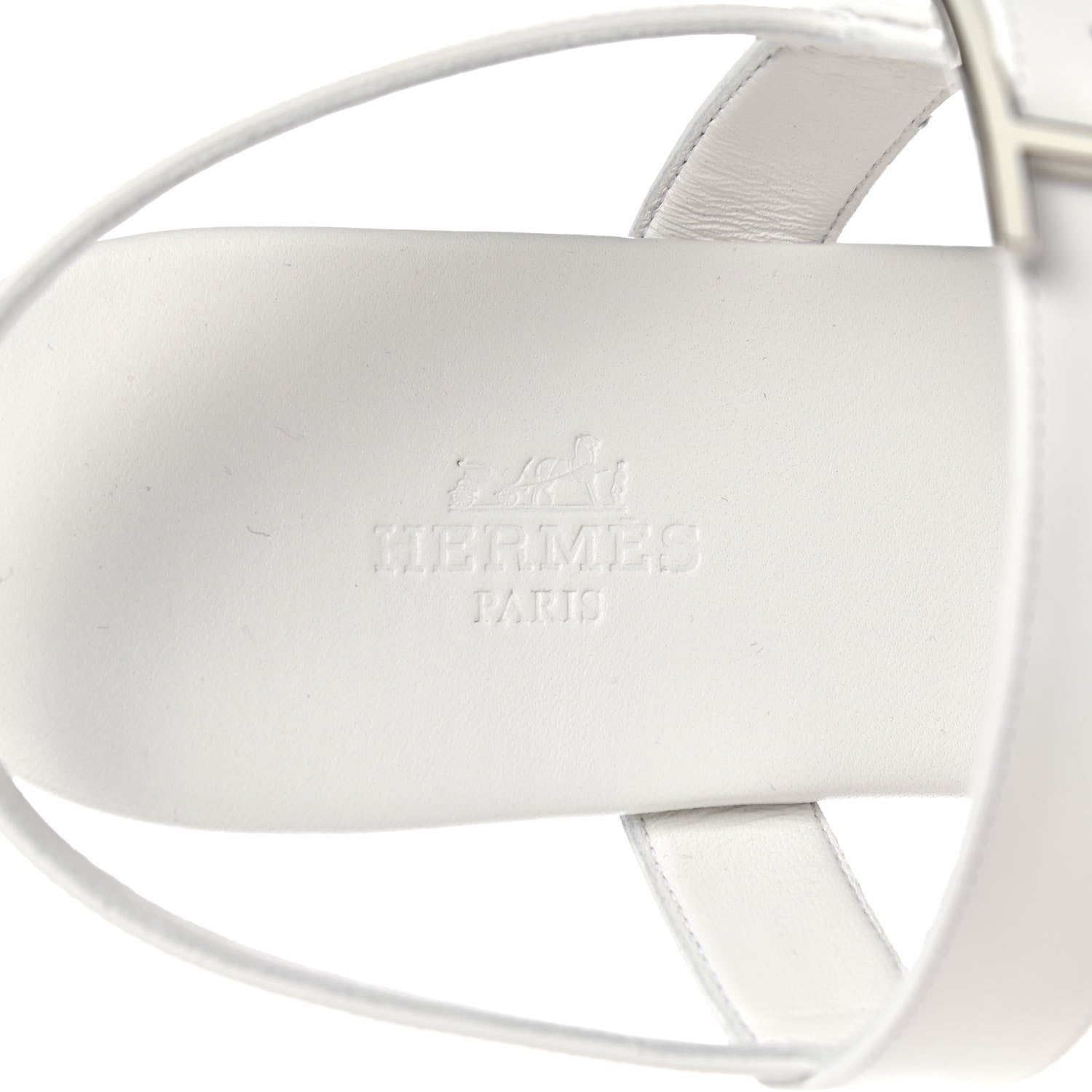 Hermes Calfskin Cristal Sandals 38 White 6 of 8