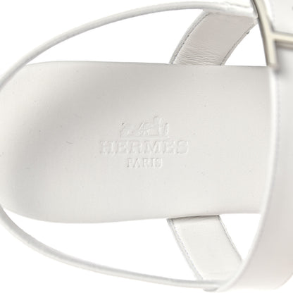 Hermes Calfskin Cristal Sandals 38 White 6 of 8