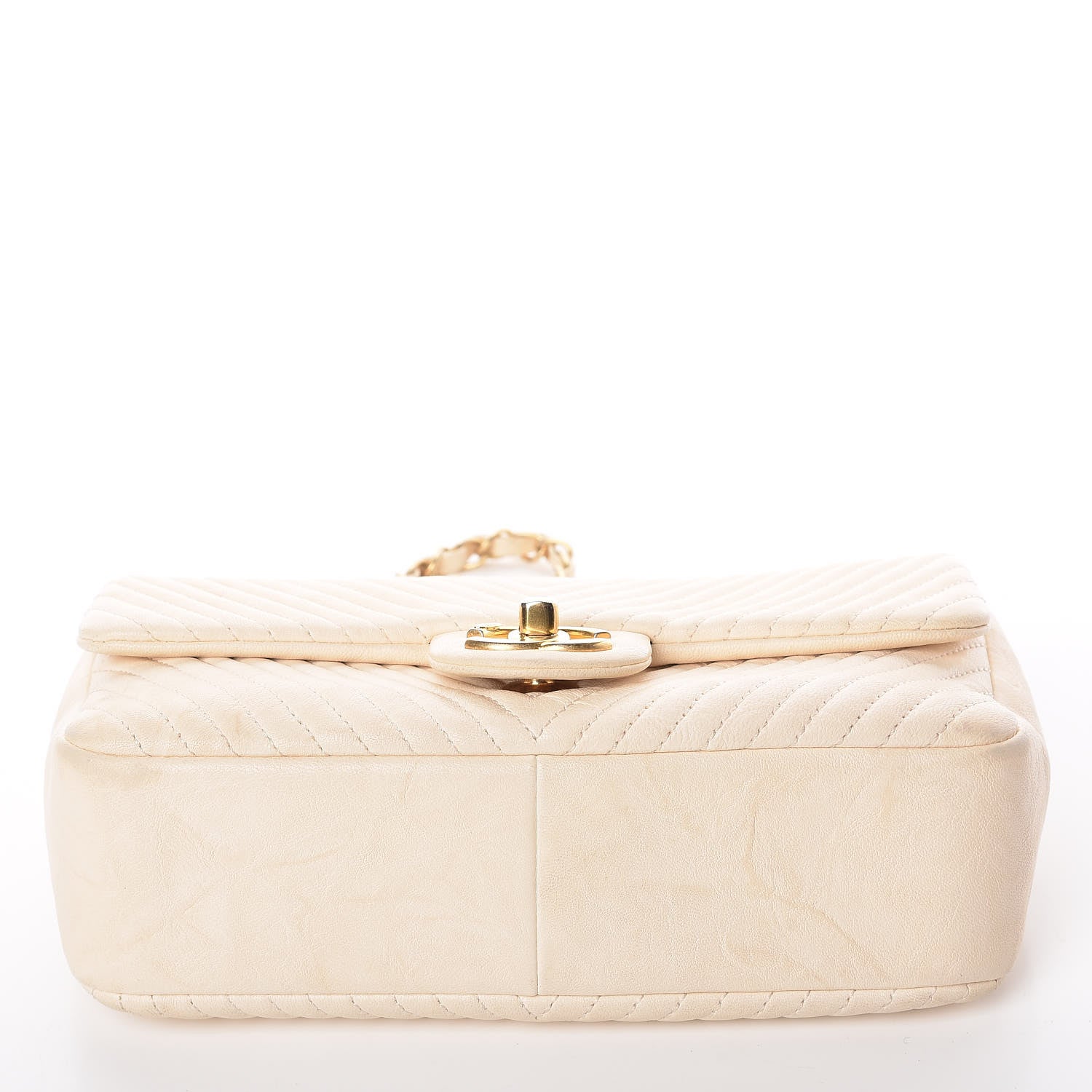 Chanel Calfskin Chevron Small Surpique Flap Ivory 13 of 16