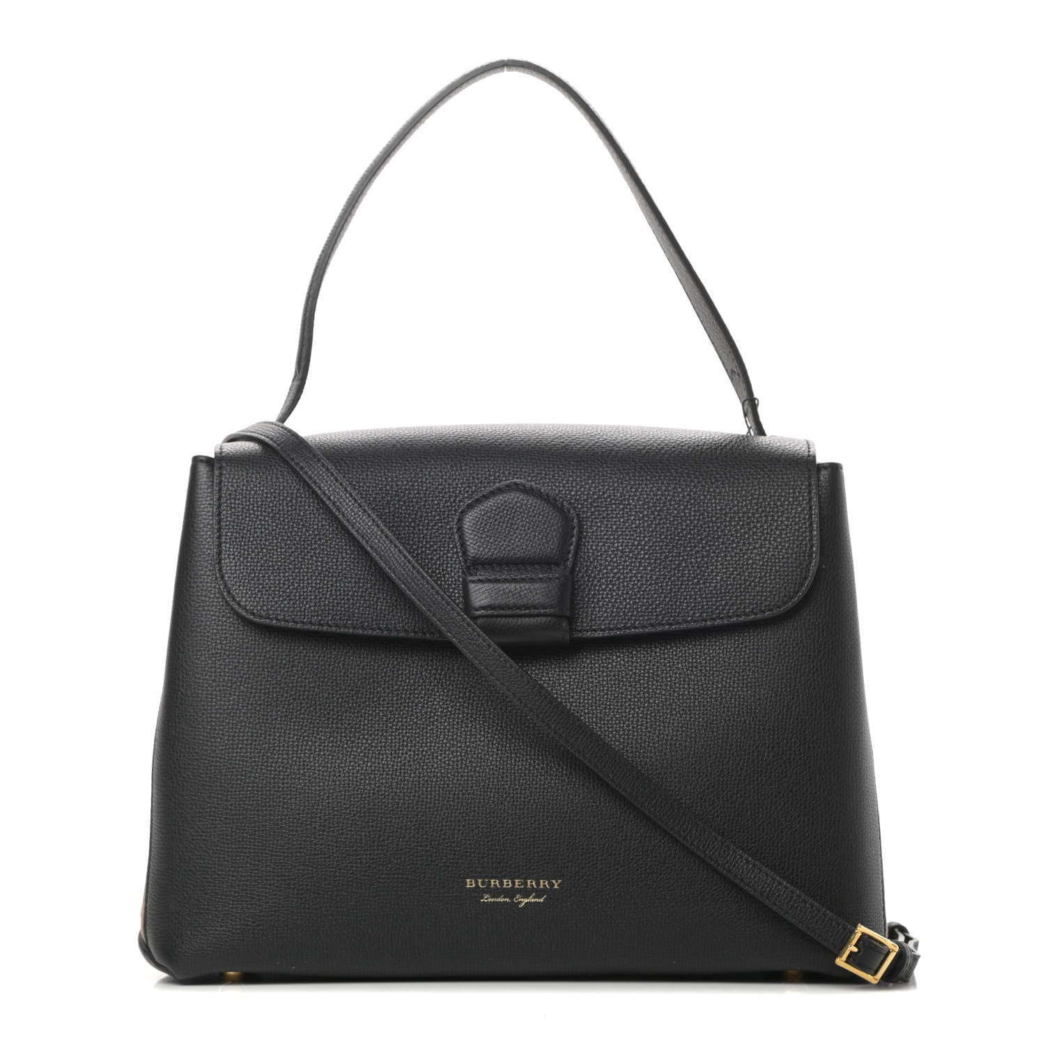 Burberry Derby Calfskin House Check Medium Camberley Black 1 of 11