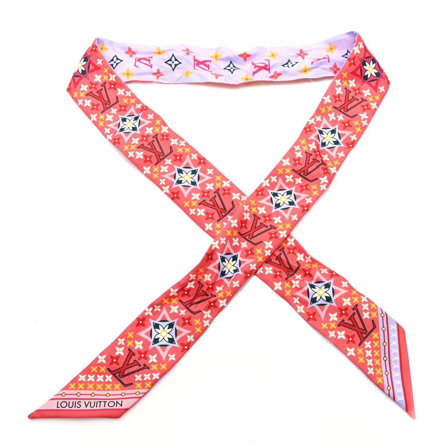 Louis Vuitton Silk Monogram Flowers Forever Bandeau Red 1 of 4