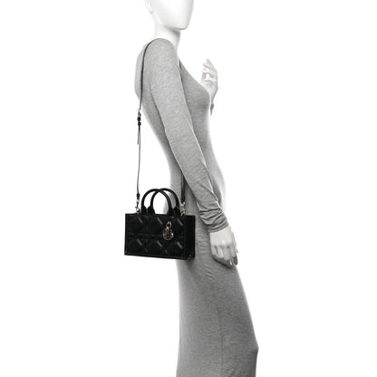Christian Dior Calfskin Macrocannage Mini Book Tote Black 3 of 10
