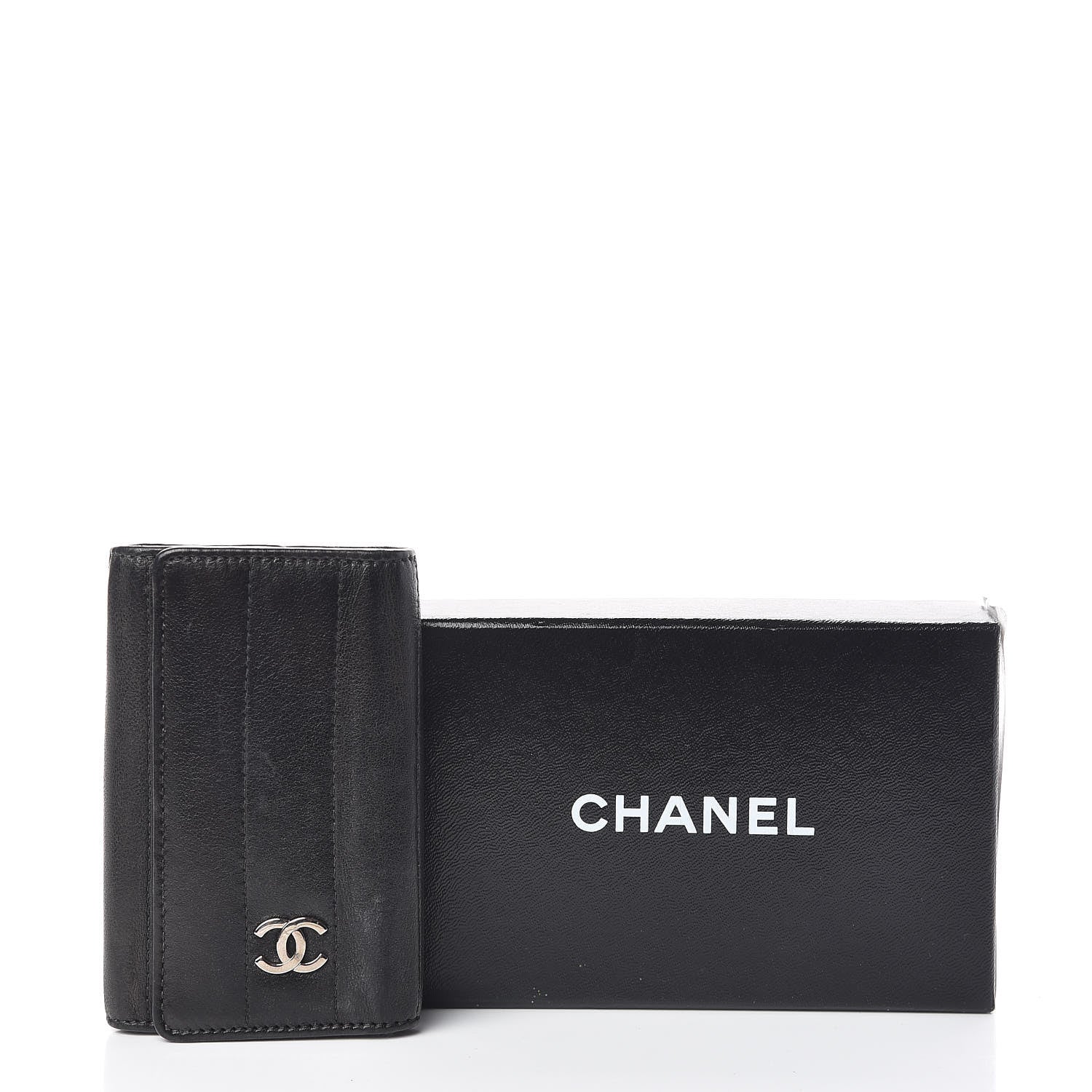 Chanel Lambskin Vertical Quilted 6 Key Holder Black 16 of 16