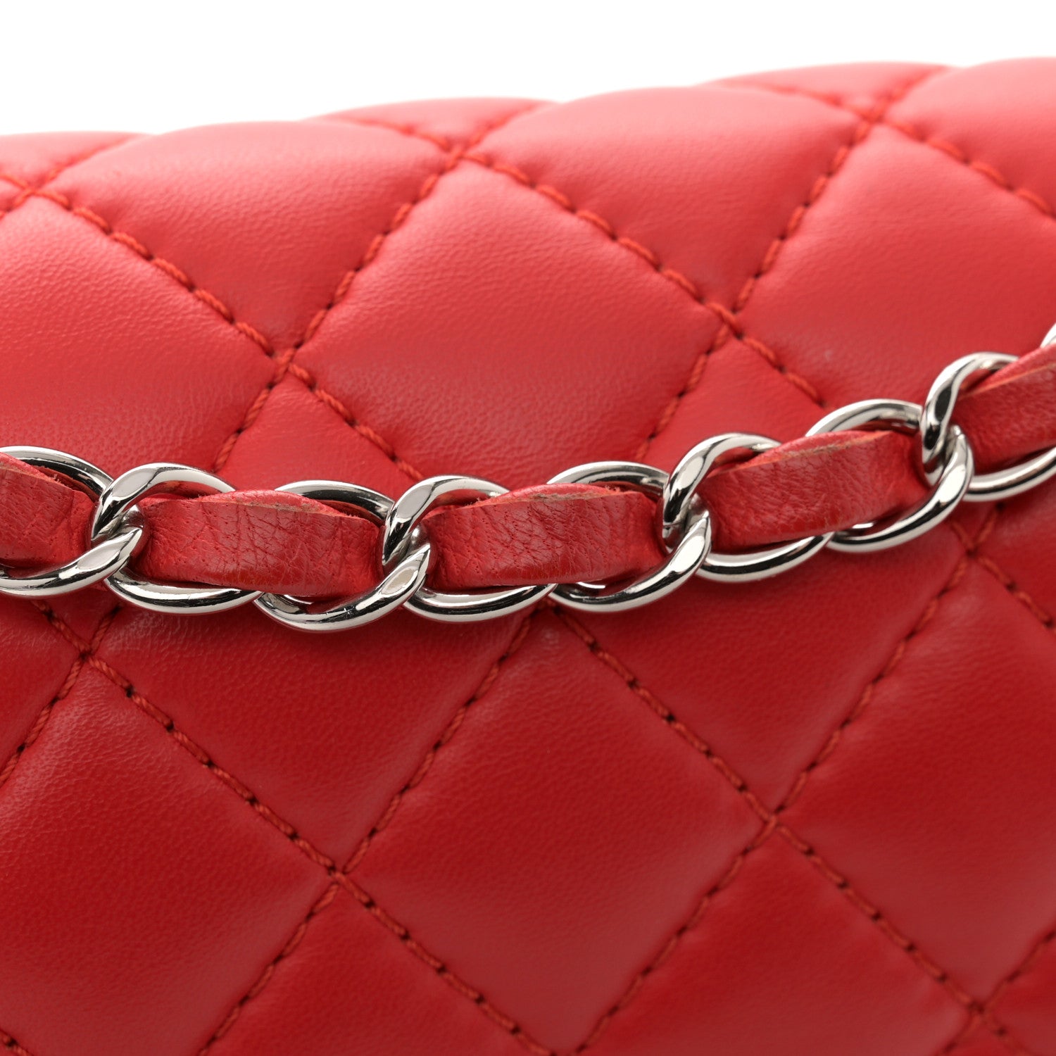 Chanel Lambskin Quilted Small Geometric Flap Red 14 of 15