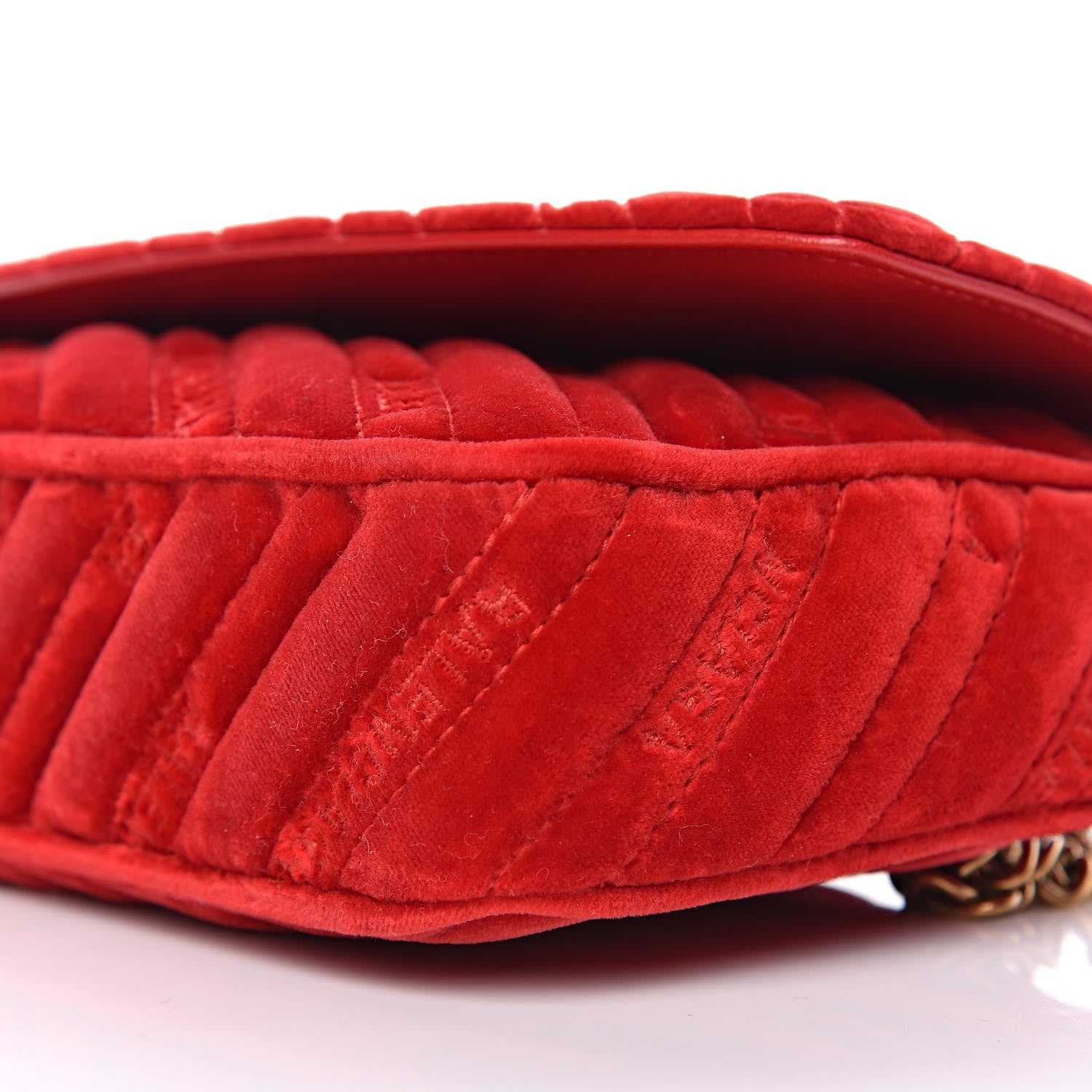 Balenciaga Velvet Logo Matelasse BB Chain Wallet Red 8 of 8