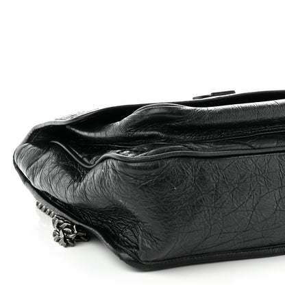 Saint Laurent Crinkled Calfskin Matelasse Monogram Large Niki Chain Satchel Black 9 of 12