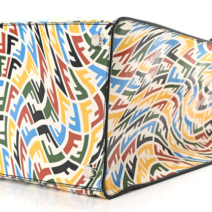Fendi X SARAH COLEMAN Vitello Grace Light FF Vertigo Shopping Tote White Ice Multicolor 9 of 9