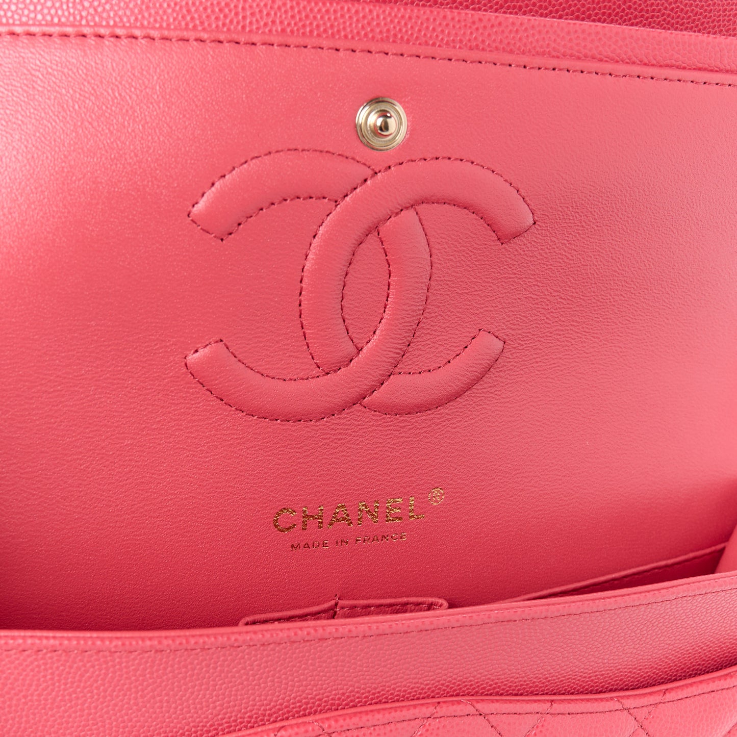 Caviar Quilted Medium Double Flap Pink