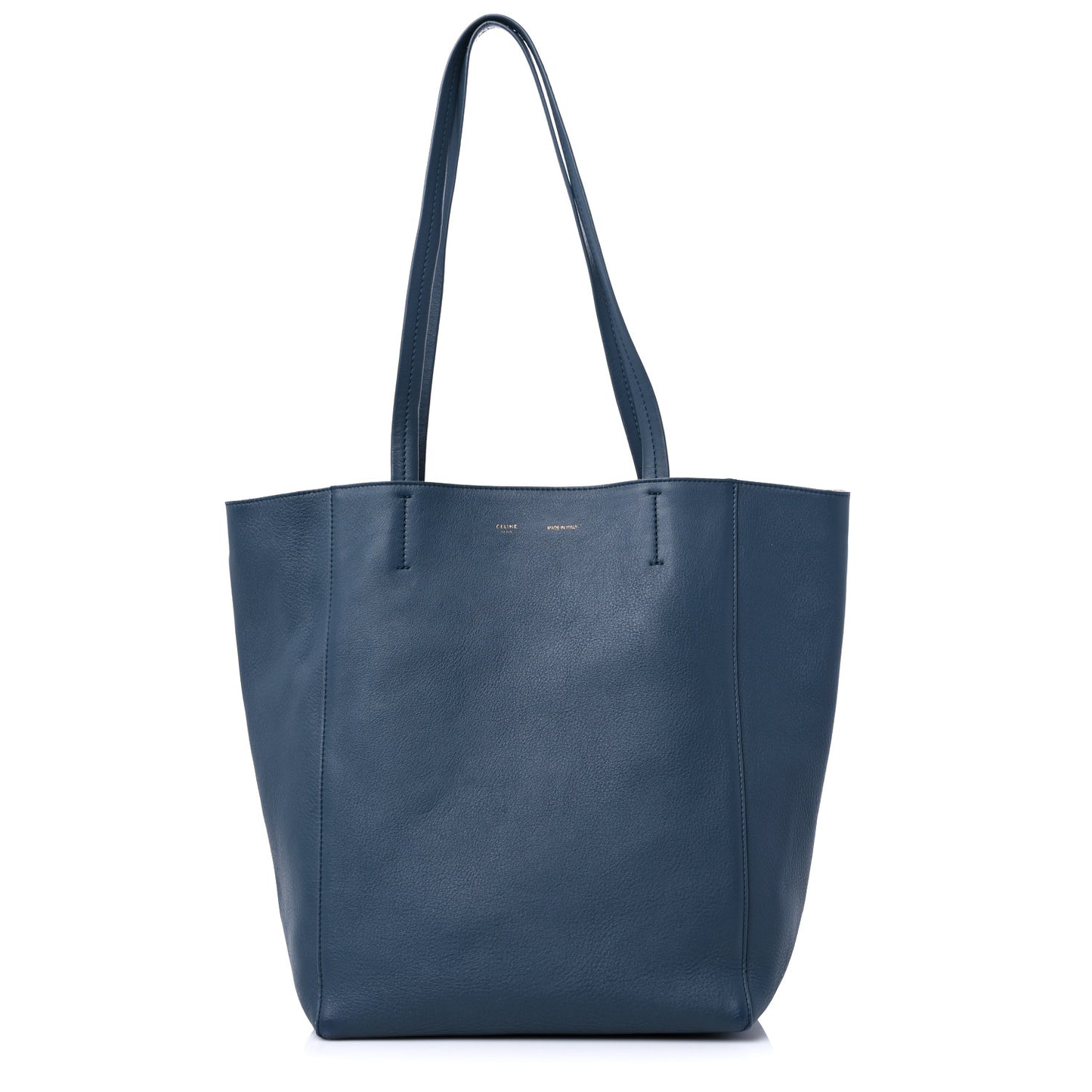 Grained Calfskin Small Horizontal Cabas Phantom Slate