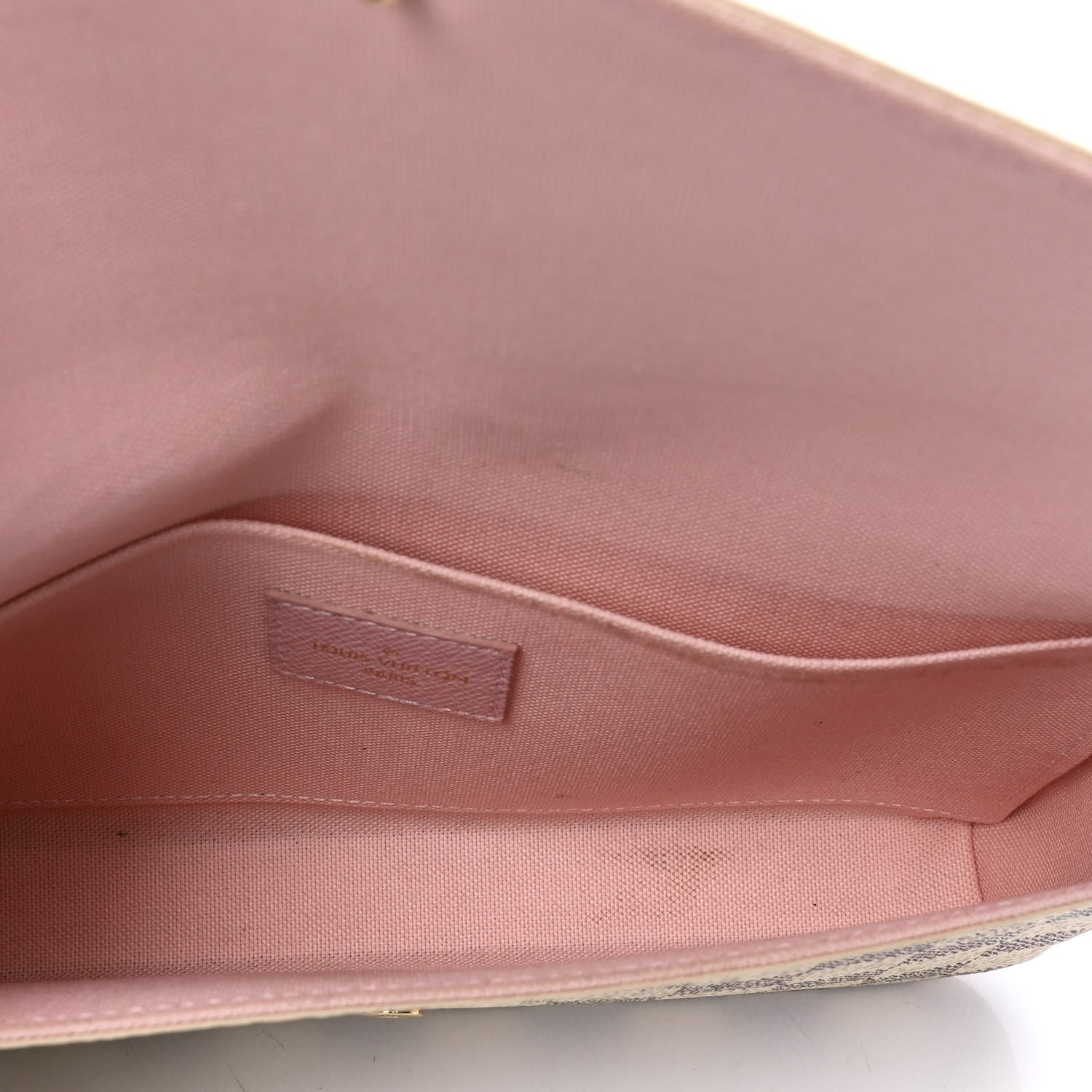Louis Vuitton Damier Azur Pochette Felicie Chain Wallet Rose Ballerine 4 of 4