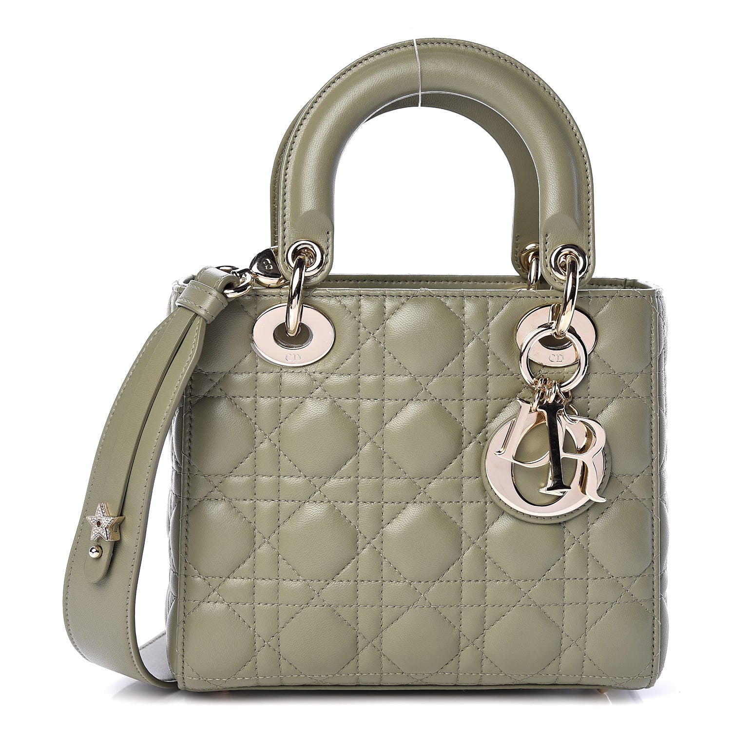 Christian Dior Lambskin Cannage Small My ABCDior Lady Dior Army Green 1 of 10