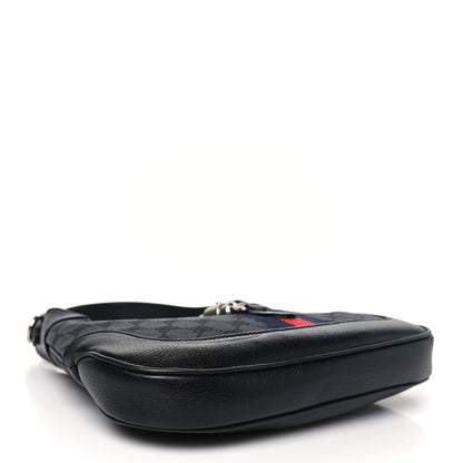 Gucci X BALENCIAGA BB Monogram Calfskin Web Small Jackie 1961 Hobo Black 4 of 10