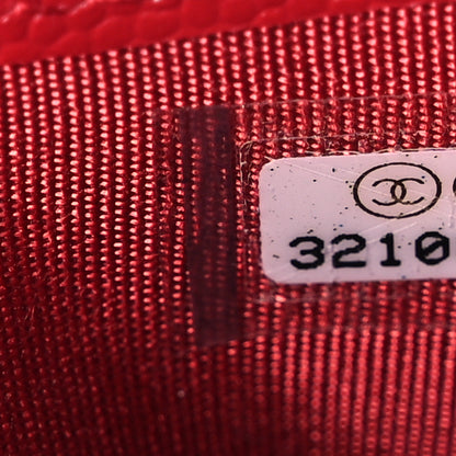 Chanel Caviar Quilted Card Holder Red 8 of 9