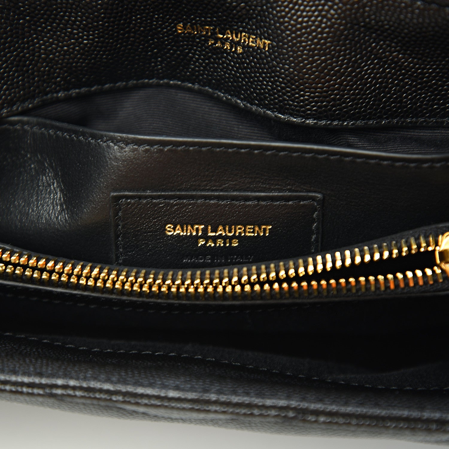 Saint Laurent Grain de Poudre Calfskin Y Quilted Monogram Small Loulou Chain Satchel Black 6 of 9