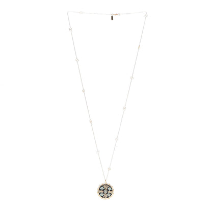 Gucci 18K Yellow Gold Enamel Icon Blooms Necklace Black 3 of 5