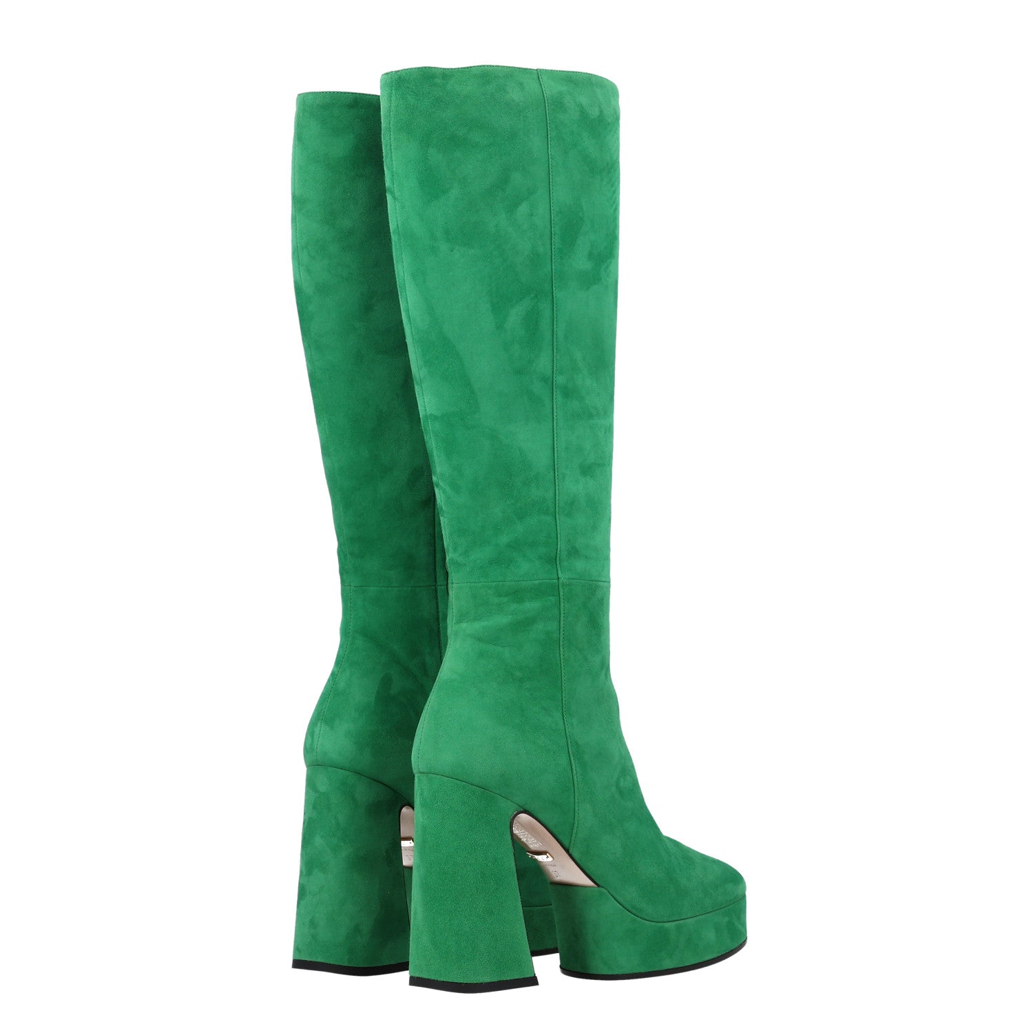Gucci Kid Scamosciato Knee High Boots 37 Green 5 of 10