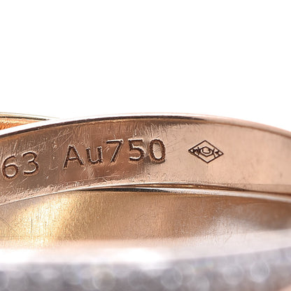 Cartier 18K White Yellow Pink Gold Diamond Small Trinity Paved Ring 54 6.75 6 of 7