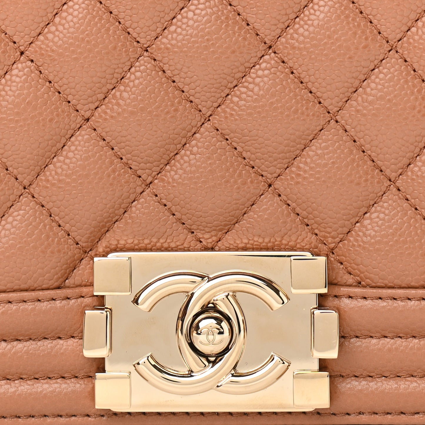 Caviar Quilted Medium Boy Flap Brown