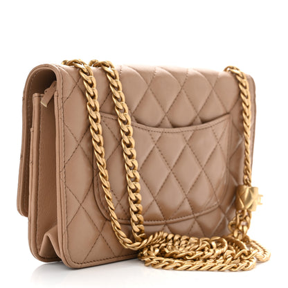 Chanel Lambskin Quilted Pillow Crush Wallet On Chain WOC Dark Beige 2 of 9