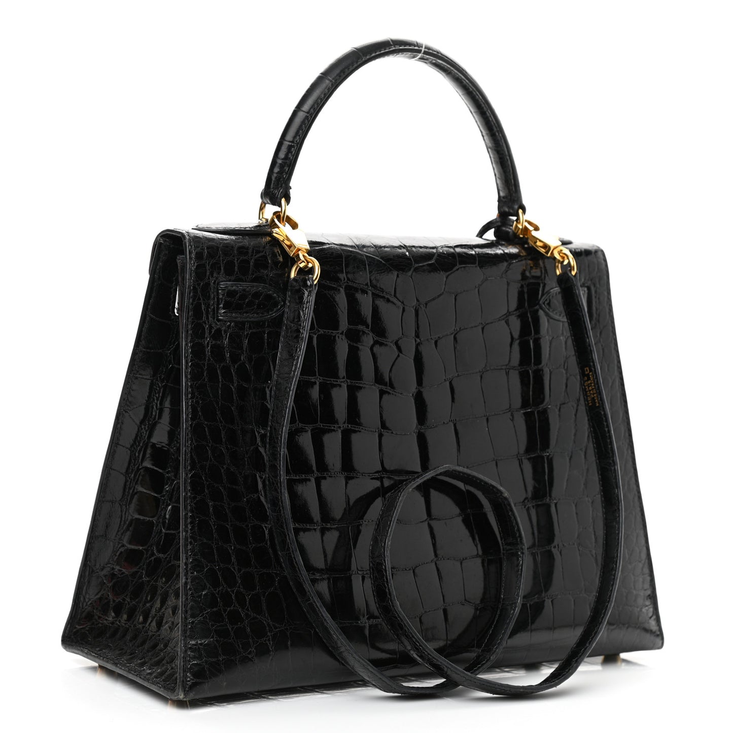 Shiny Alligator Kelly Sellier 28 Black