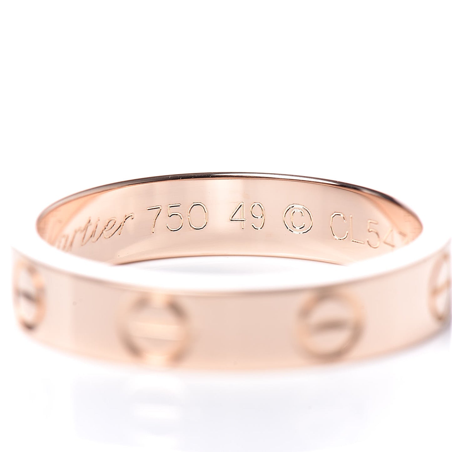 18K Pink Gold 3.5mm LOVE Wedding Band Ring 49 4.75