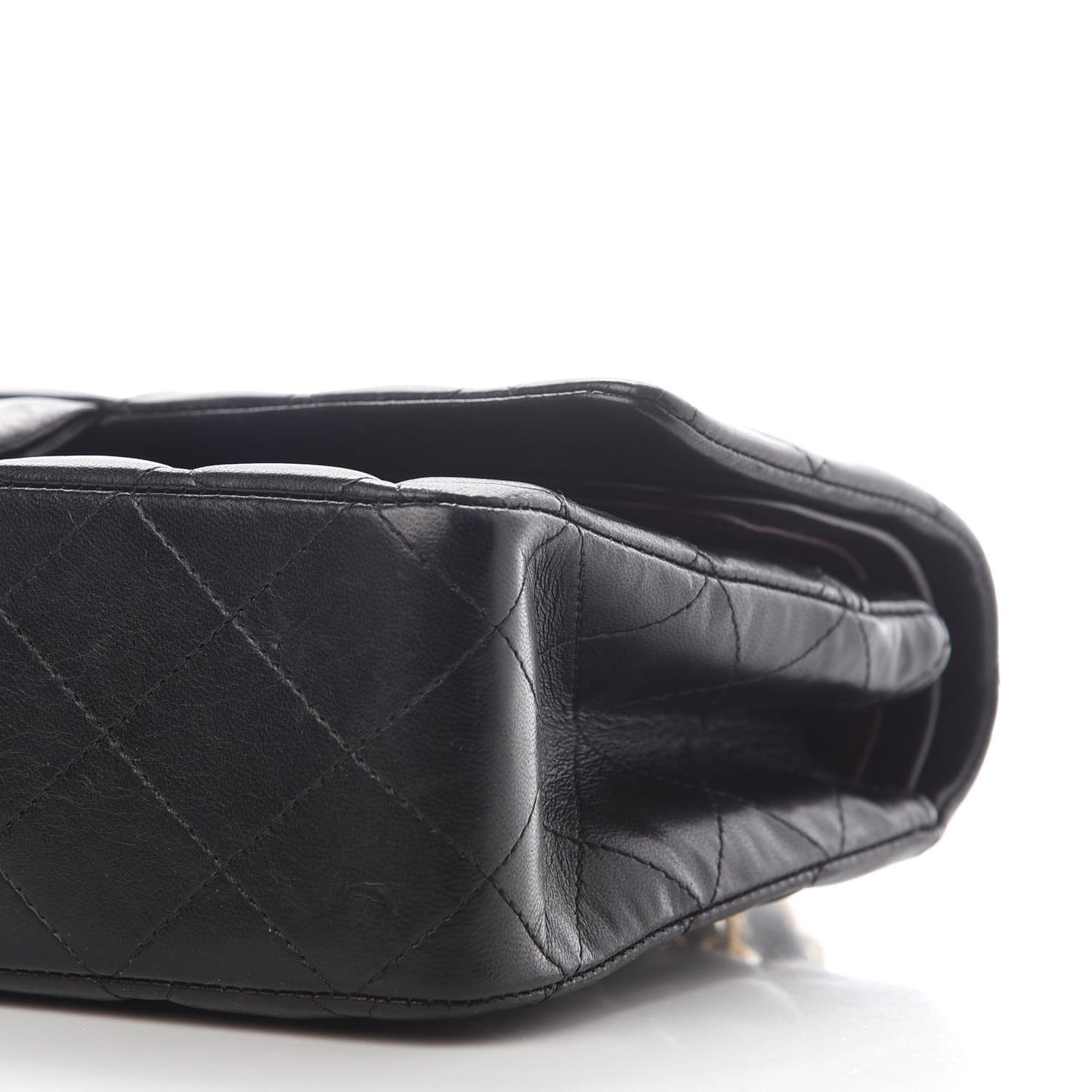 Lambskin Quilted Medium Double Flap Black