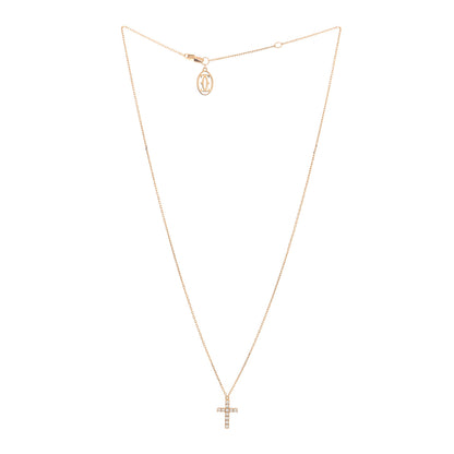 Cartier 18K Pink Gold Diamond Symbols Cross Pendant Necklace 3 of 4