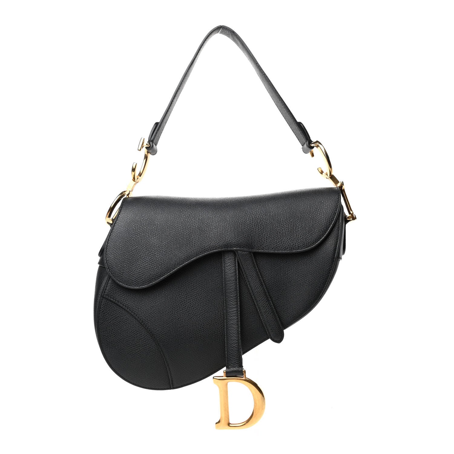 Christian Dior Grained Calfskin Saddle Bag Black 1 of 5