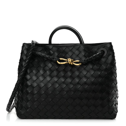 Bottega Veneta Nappa Intrecciato Medium Andiamo Shoulder Bag Black 1 of 9