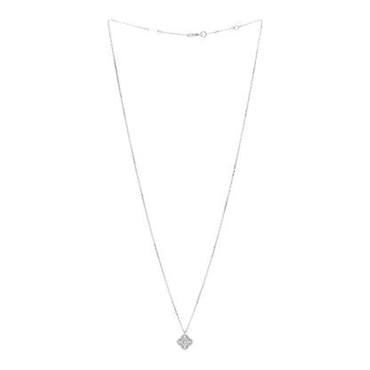 Van Cleef & Arpels 18K White Gold Diamond Sweet Alhambra Pendant Necklace 3 of 7