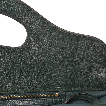 Gucci Velvet Horsebit Embossed Large Punch Top Handle Tote Green 8 of 12