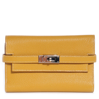 Hermes Chevre Mysore Medium Kelly Wallet Curry 1 of 9