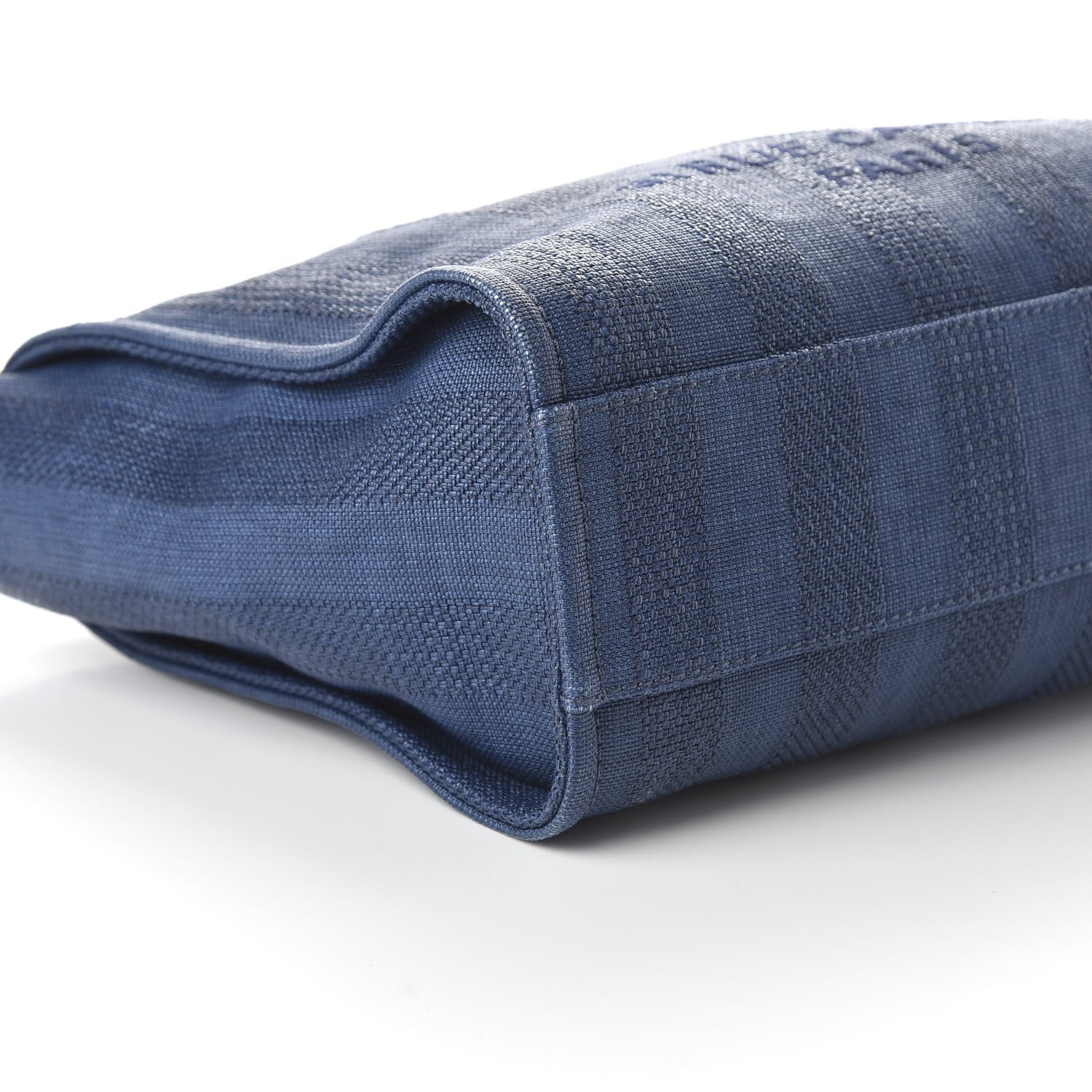 Chanel Mixed Fibers Striped Small Deauville Tote Navy Blue 6 of 11