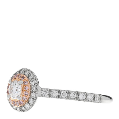 Tiffany Platinum 18K Rose Gold Pink Diamond Soleste Engagement Ring 49 4.75 4 of 6