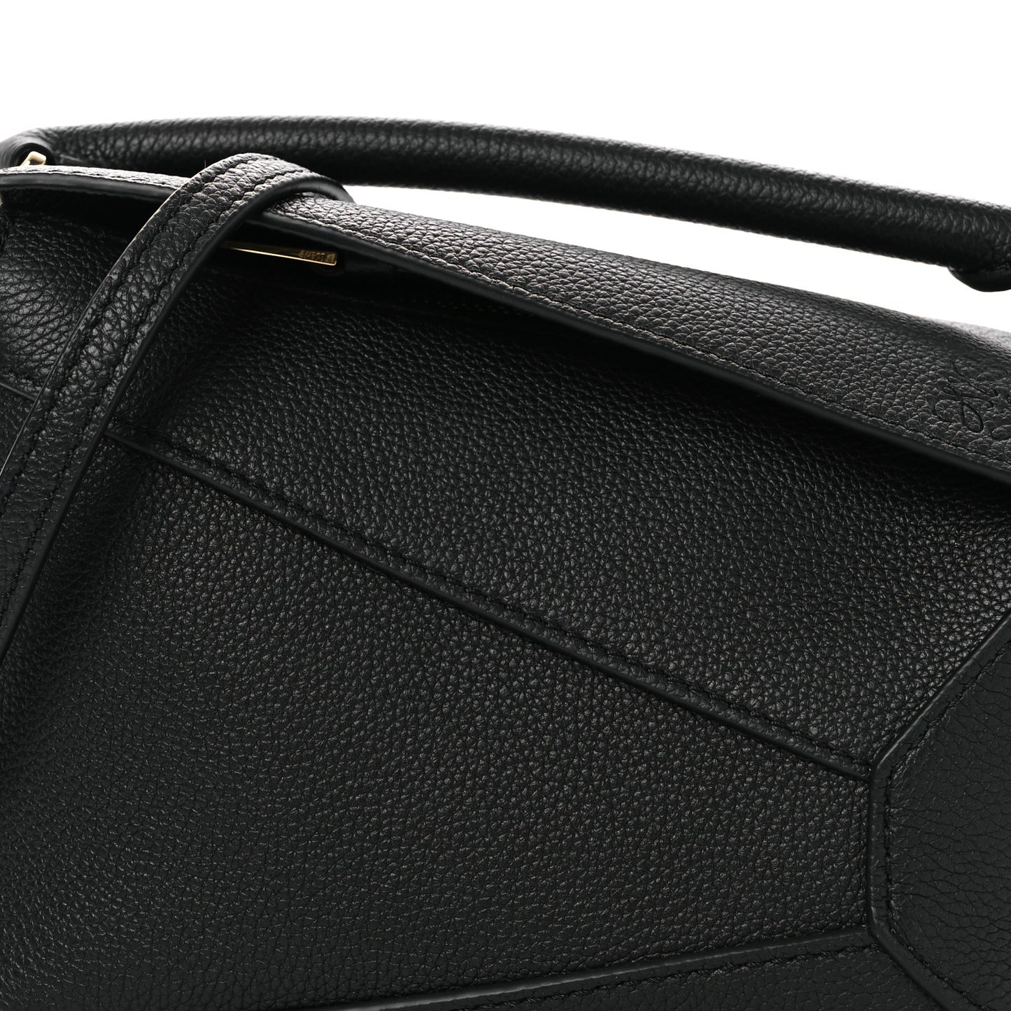 Soft Grained Calfskin Mini Puzzle Edge Bag Black