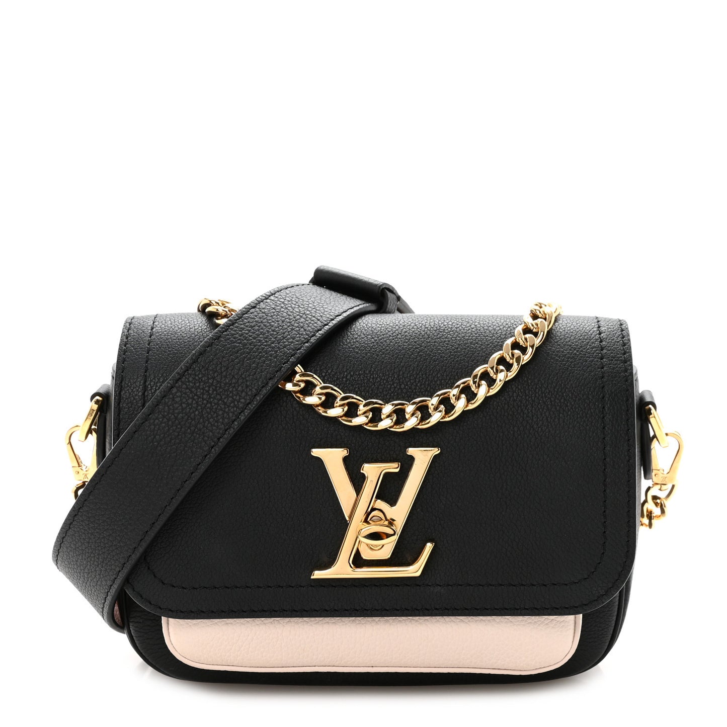 Grained Calfskin Lockme Tender Black