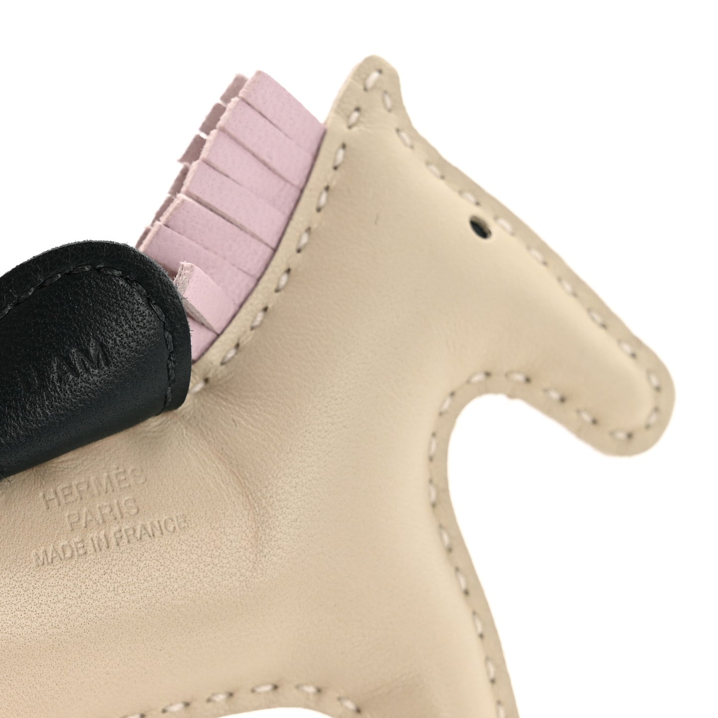 Milo Lambskin Grigri Rodeo Horse Bag Charm PM Craie Mauve Pale Vert Cypress